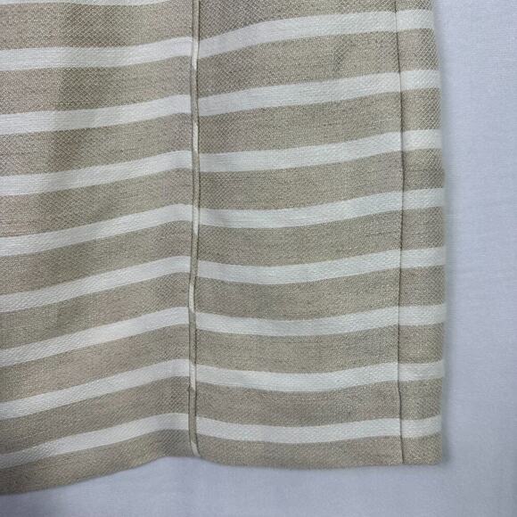 Banana Republic Womens Dress Size 0 Tan White Stripe Lined Blend Sleeveless - Picture 3 of 12
